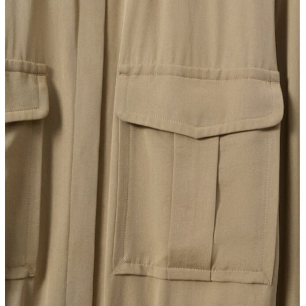 REISS Liliana Lyocell Wide Leg Jumpsuit in Khaki US 2 NWT - Picture 6 of 6